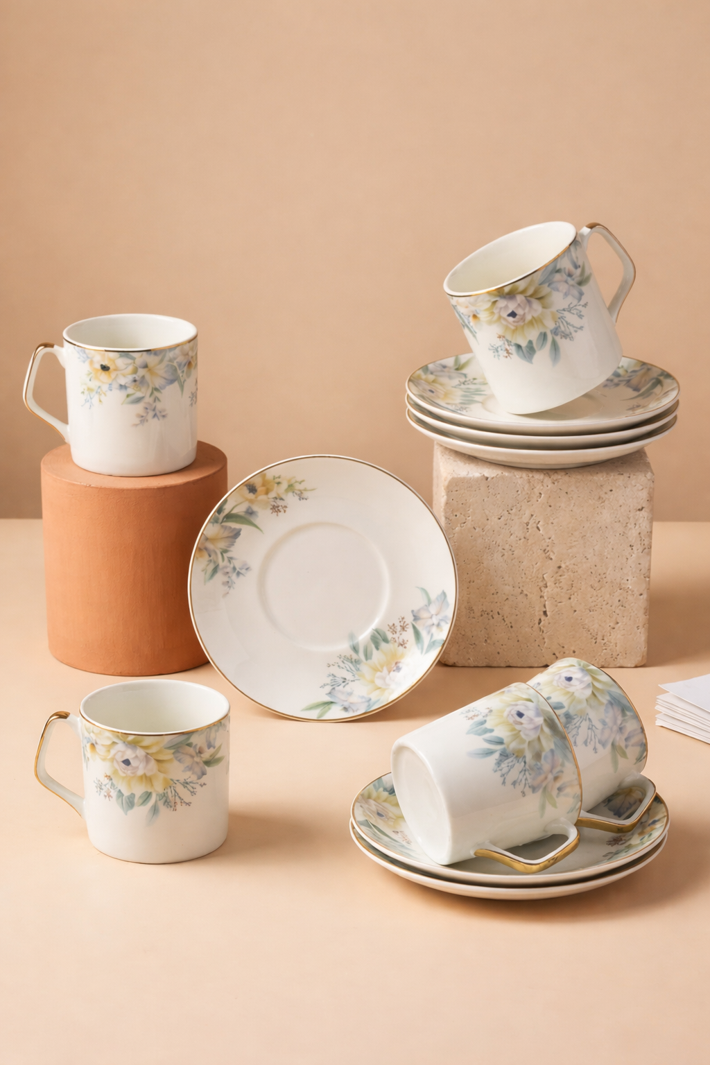 Sanskora Ivory Bloom Tea Set