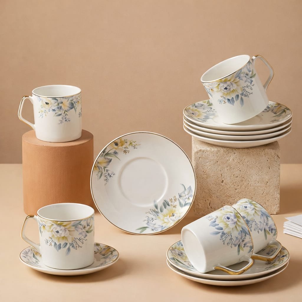 Sanskora Ivory Bloom Tea Set