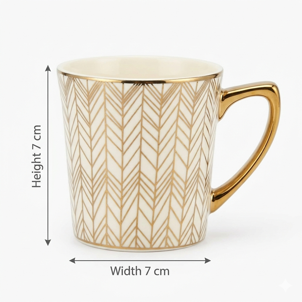 Sanskora – Golden Weave Coffee Tea Cups (Set of 6) - Image 4