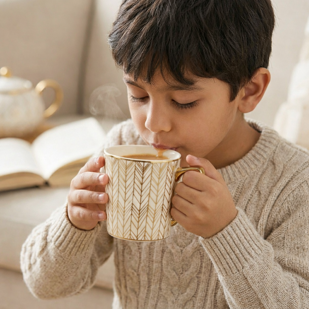 Sanskora – Golden Weave Coffee Tea Cups (Set of 6) - Image 2