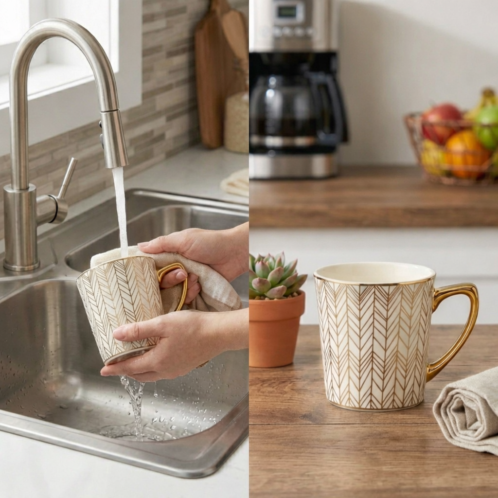 Sanskora – Golden Weave Coffee Tea Cups (Set of 6) - Image 3